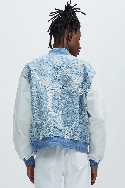 Inspired Denim Bomber Jacket - Light Wash