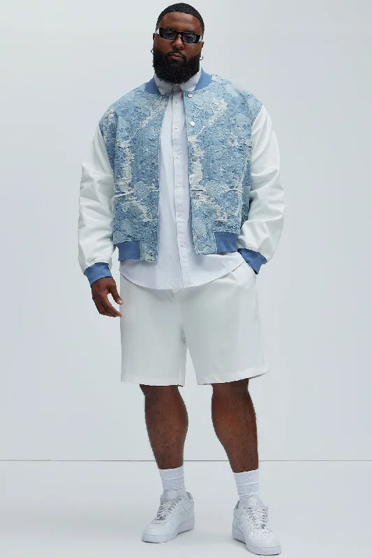 Inspired Denim Bomber Jacket - Light Wash