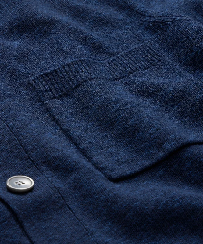 Slub Cotton-Linen Pub Jacket in Navy