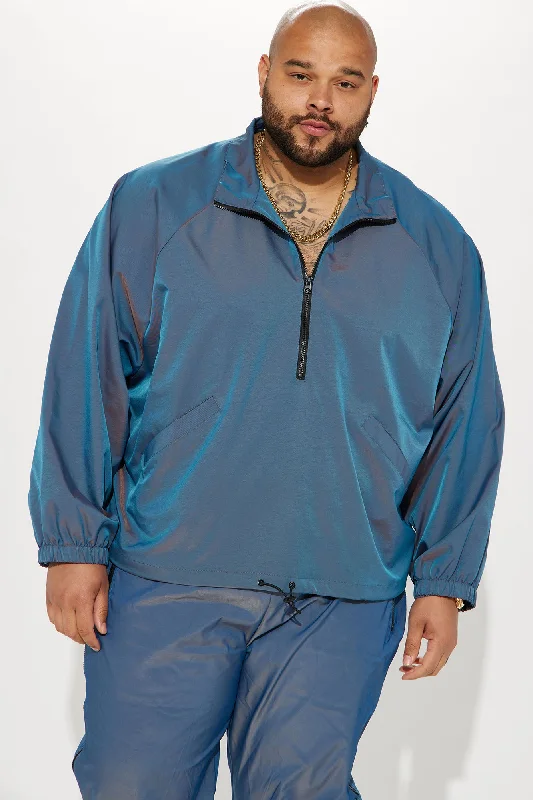 Stormy Iridescent Nylon Anorak - Blue