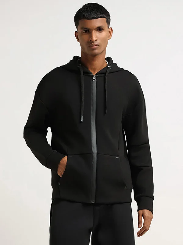 Studiofit Black Relaxed Fit Hoodie Jacket