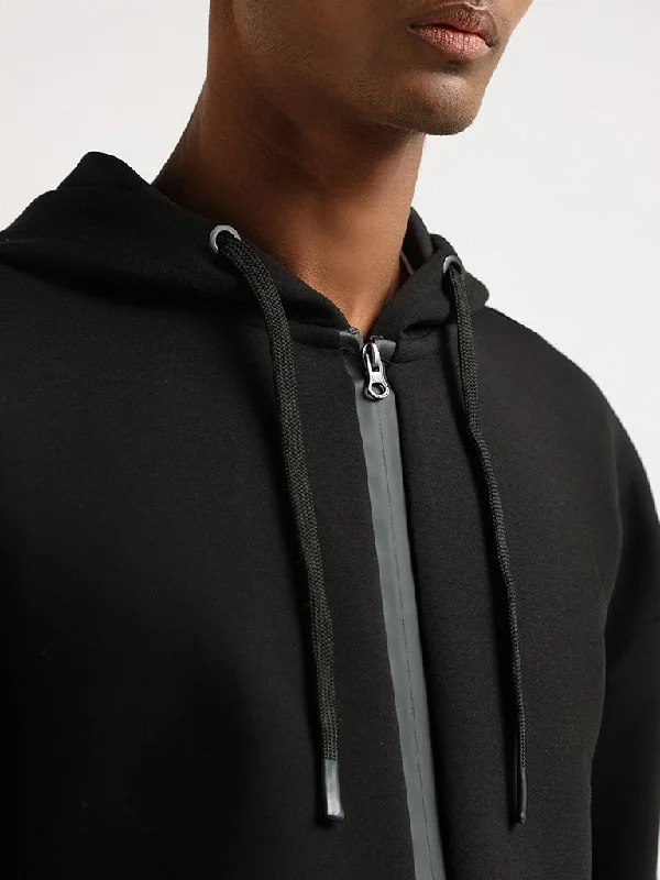 Studiofit Black Relaxed Fit Hoodie Jacket