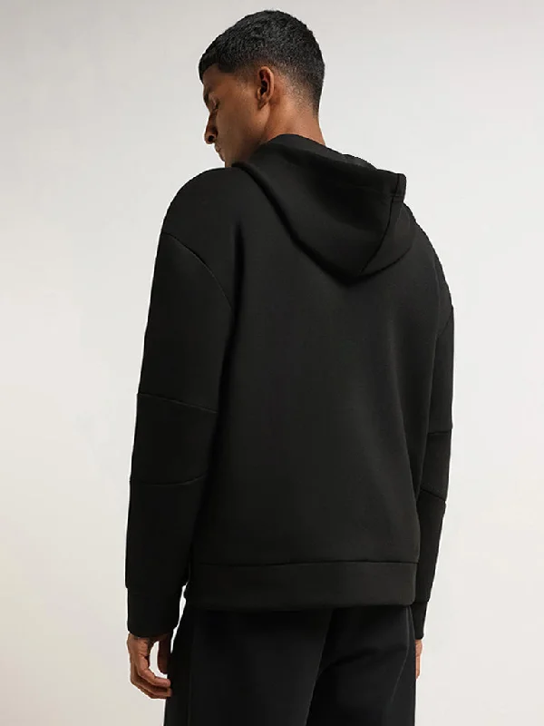 Studiofit Black Relaxed Fit Hoodie Jacket