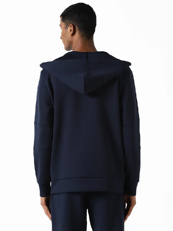 Studiofit Navy Relaxed-Fit Hoodie Jacket