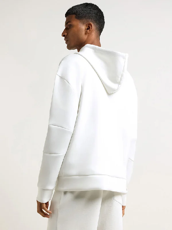 Studiofit Off White Relaxed Fit Hoodie Jacket