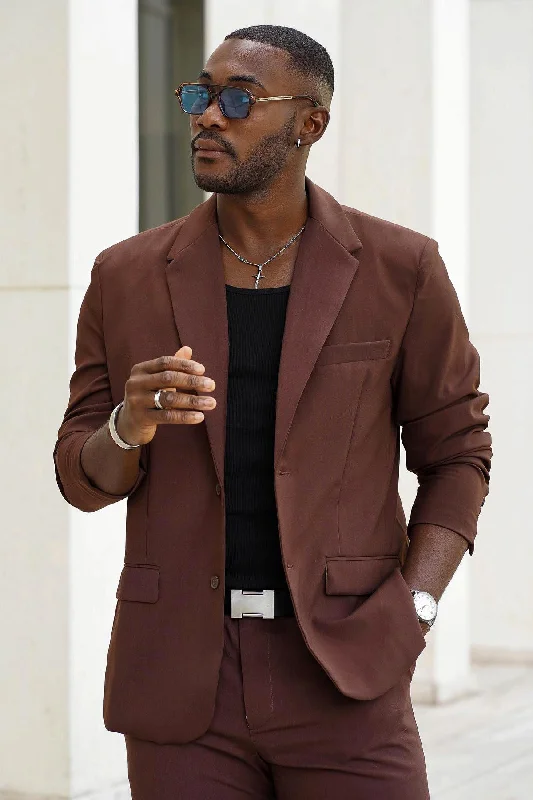 The Modern Stretch Suit Jacket - Brown