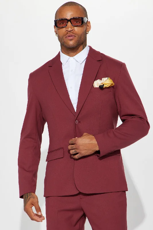 The Modern Stretch Suit Jacket - Burgundy