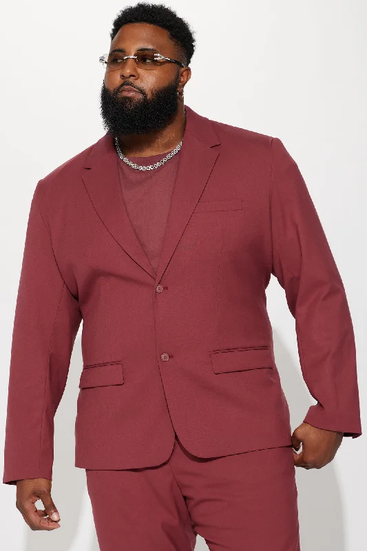 The Modern Stretch Suit Jacket - Burgundy