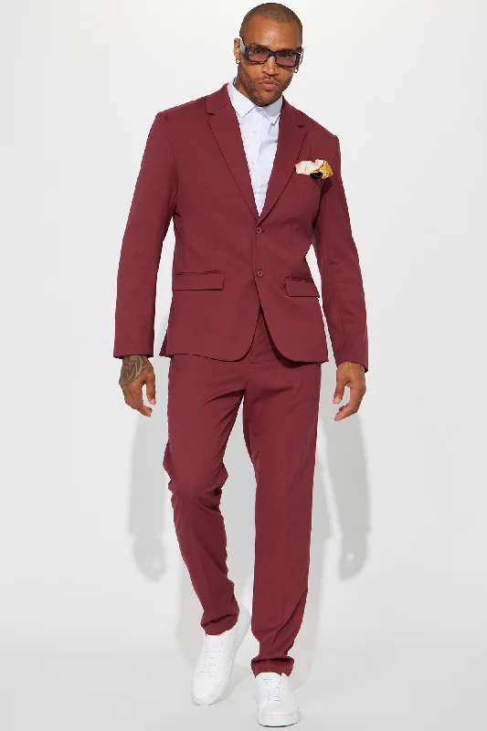 The Modern Stretch Suit Jacket - Burgundy