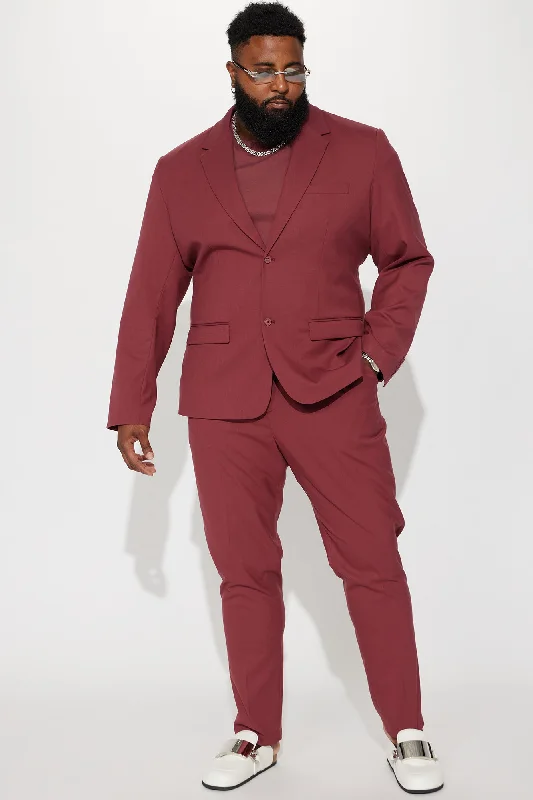 The Modern Stretch Suit Jacket - Burgundy