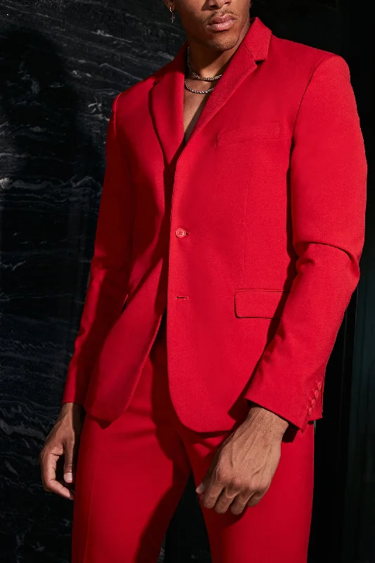 The Modern Stretch Suit Jacket - Red