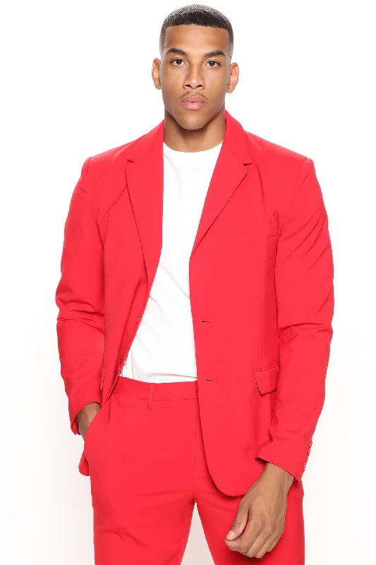 The Modern Stretch Suit Jacket - Red