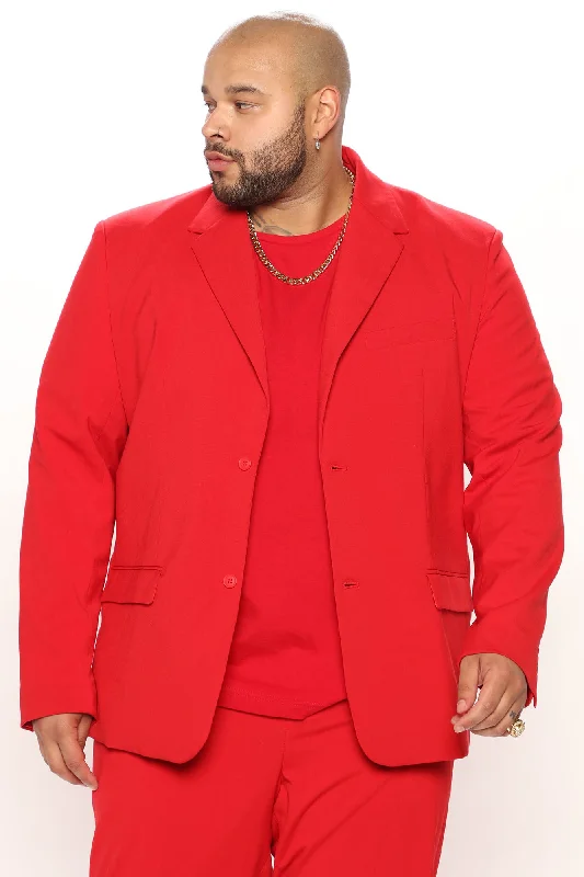 The Modern Stretch Suit Jacket - Red