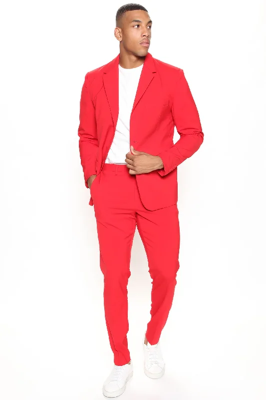 The Modern Stretch Suit Jacket - Red