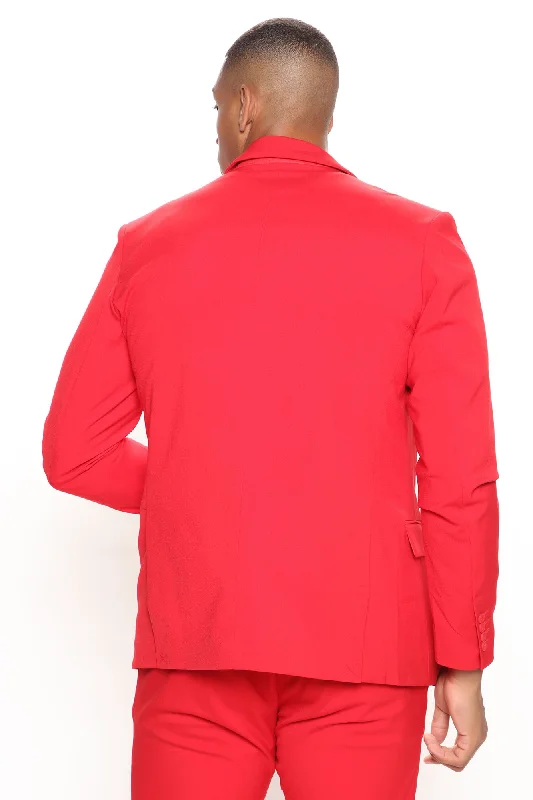 The Modern Stretch Suit Jacket - Red