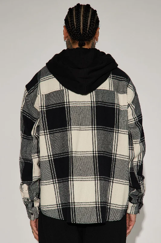 Time Gon Tell Hooded Oversized Shacket - Off White