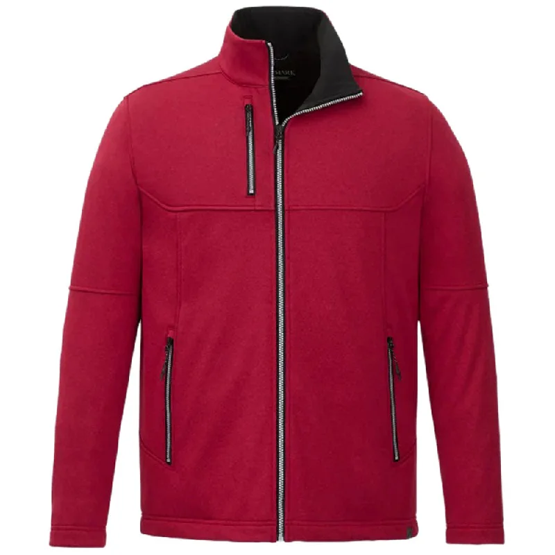 Elevate Men's Vintage Red Heather Joris Eco Softshell Jacket