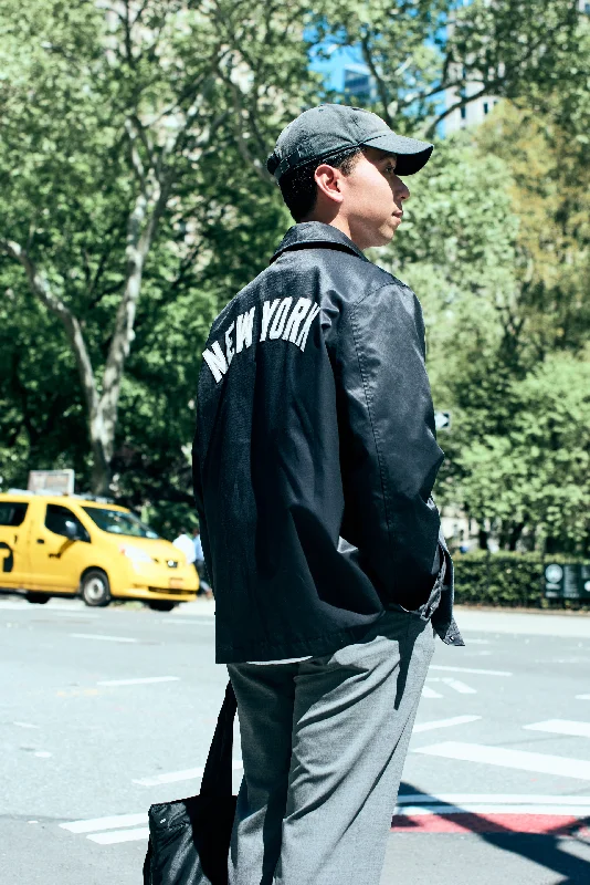 Todd Snyder X MLB Yankees Satin Coaches Jacket in Black