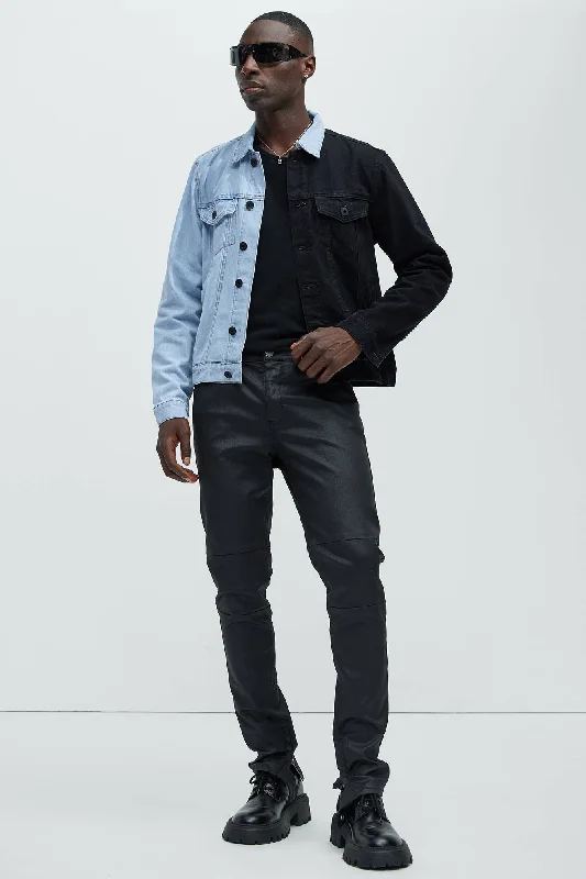 Two Tone Denim Jacket - Black/Combo