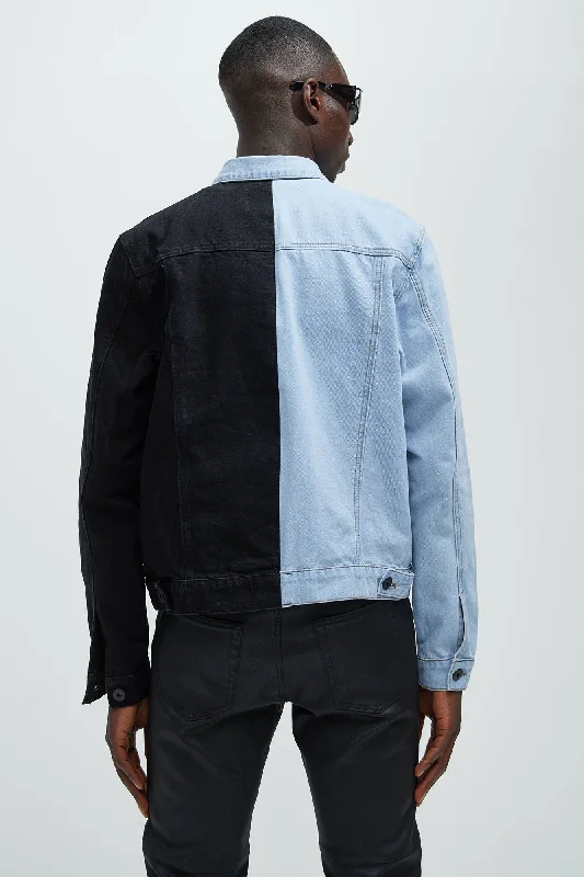 Two Tone Denim Jacket - Black/Combo