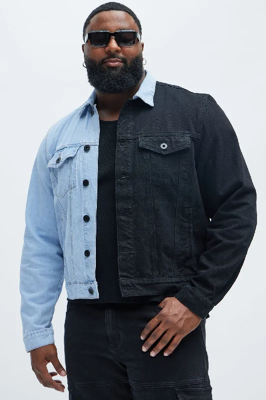 Two Tone Denim Jacket - Black/Combo