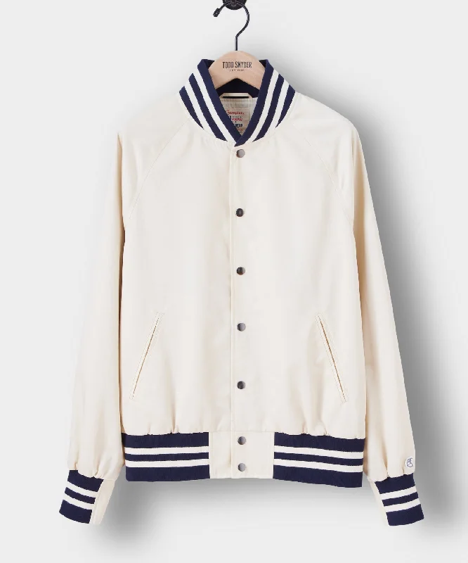 Champion Varsity Bomber Jacket in Cream