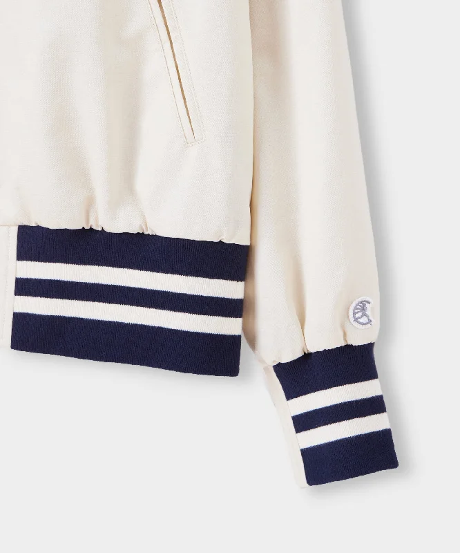 Champion Varsity Bomber Jacket in Cream