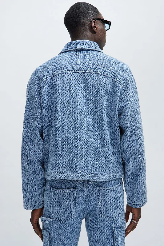 Warsaw Cropped Denim Work Trucker - Light Blue