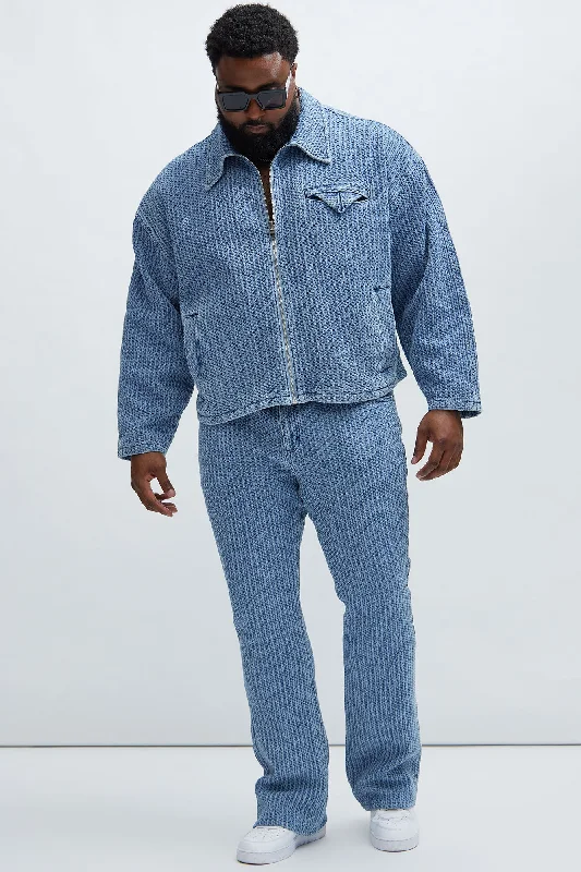 Warsaw Cropped Denim Work Trucker - Light Blue