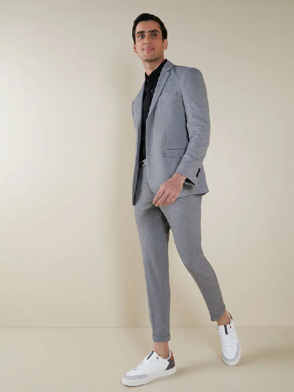 WES Formals Grey Slim-Fit Blazer