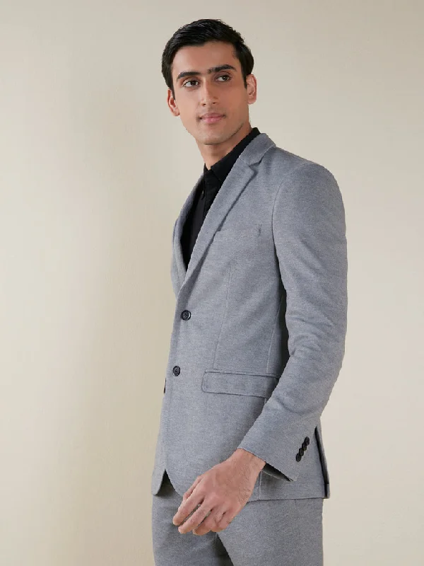 WES Formals Grey Slim-Fit Blazer