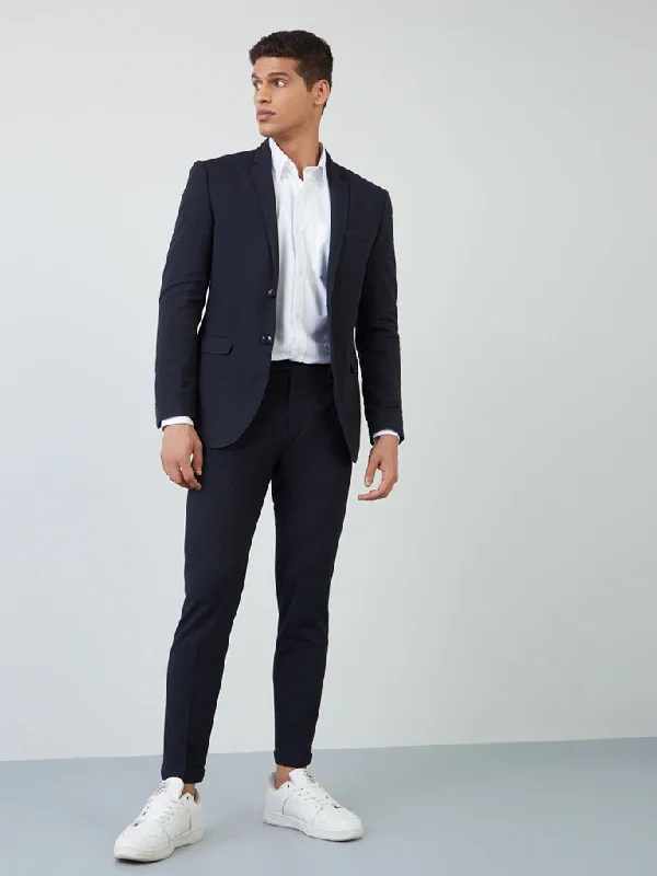 WES Formals Navy Slim-Fit Blazer