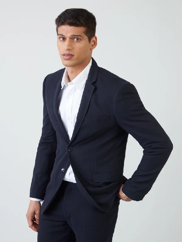 WES Formals Navy Slim-Fit Blazer