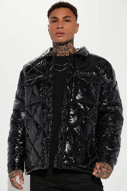 Your Diamond Quilted Puffer Jacket - Black