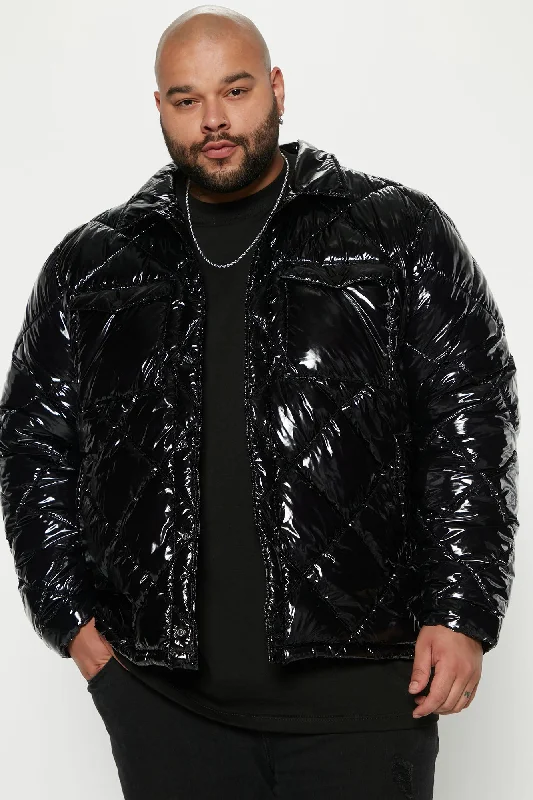 Your Diamond Quilted Puffer Jacket - Black