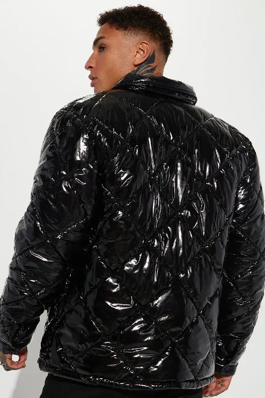 Your Diamond Quilted Puffer Jacket - Black