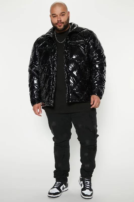 Your Diamond Quilted Puffer Jacket - Black