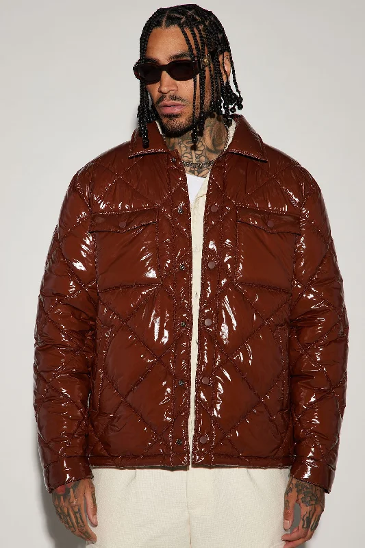 Your Diamond Quilted Puffer Jacket - Chocolate