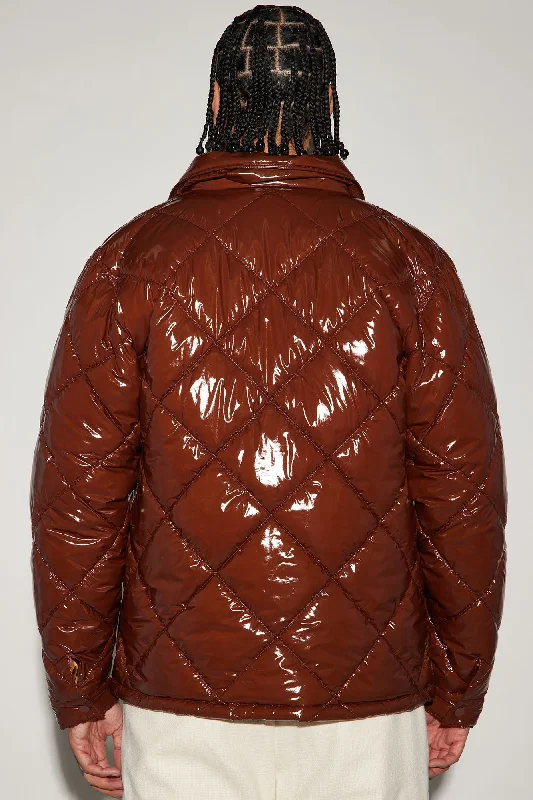 Your Diamond Quilted Puffer Jacket - Chocolate