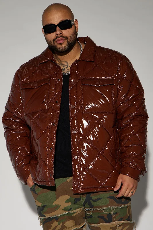 Your Diamond Quilted Puffer Jacket - Chocolate