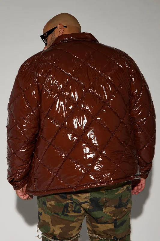 Your Diamond Quilted Puffer Jacket - Chocolate