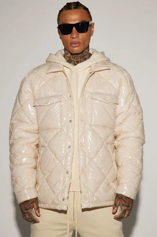 Your Diamond Quilted Puffer Jacket - Cream