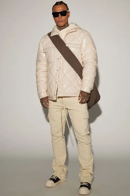 Your Diamond Quilted Puffer Jacket - Cream