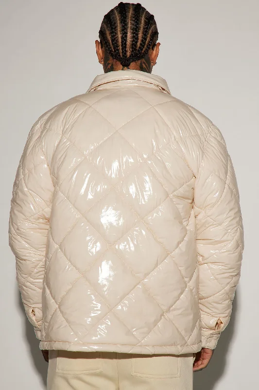 Your Diamond Quilted Puffer Jacket - Cream