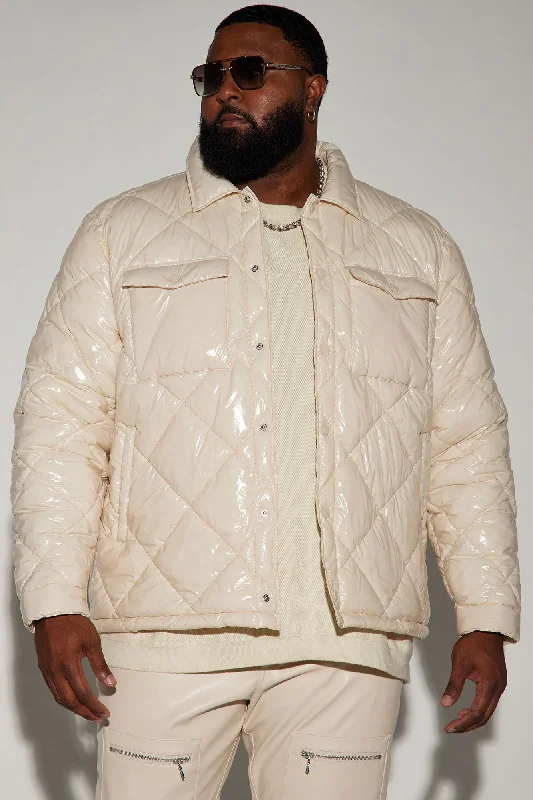 Your Diamond Quilted Puffer Jacket - Cream