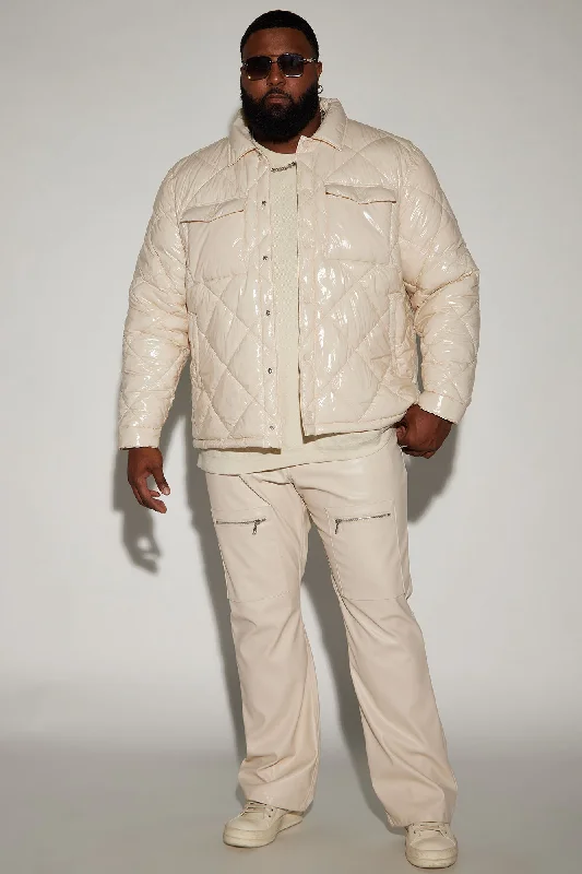 Your Diamond Quilted Puffer Jacket - Cream