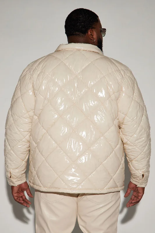 Your Diamond Quilted Puffer Jacket - Cream