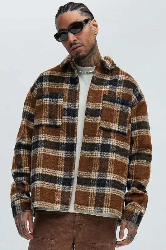 Zion Mohair Oversized Shirt - Brown/combo