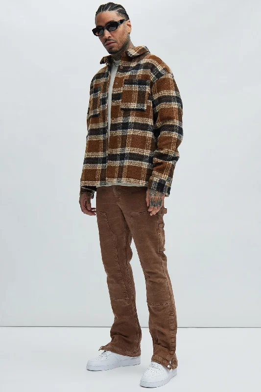 Zion Mohair Oversized Shirt - Brown/combo