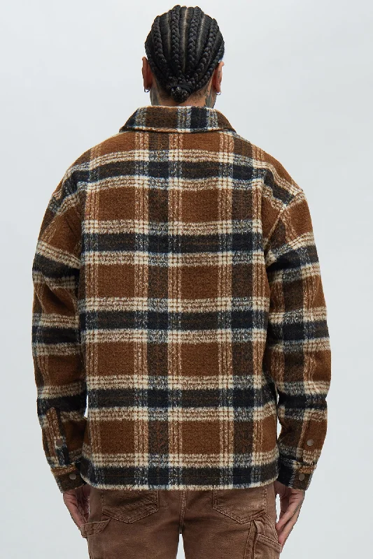 Zion Mohair Oversized Shirt - Brown/combo